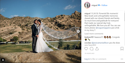 Miguel's Instagram post confirming his marriage to Nazanin
