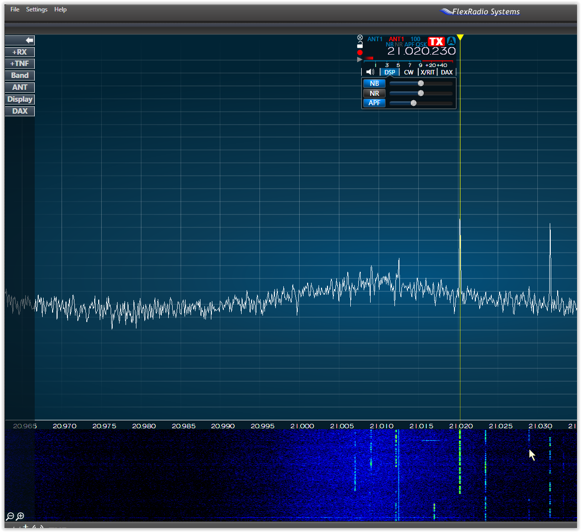 Software Defined Ham Radio: Waterfall