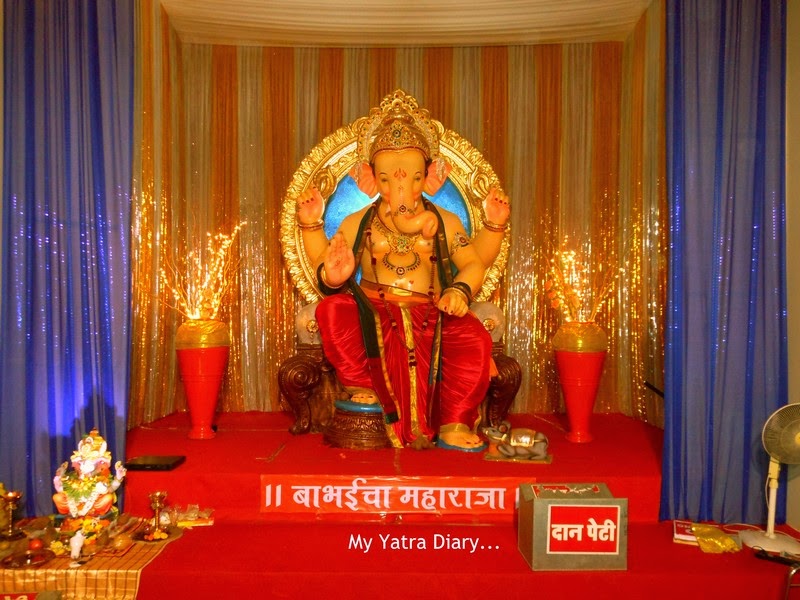 A big idol of Ganesha at Mumbai Ganpati Pandal Hopping, during Ganesh Chaturthi festival