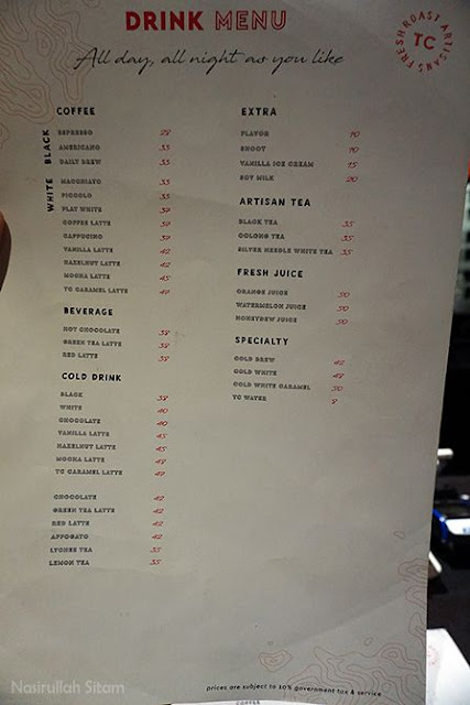 Daftar menu dan harga di Tanamera Jogja