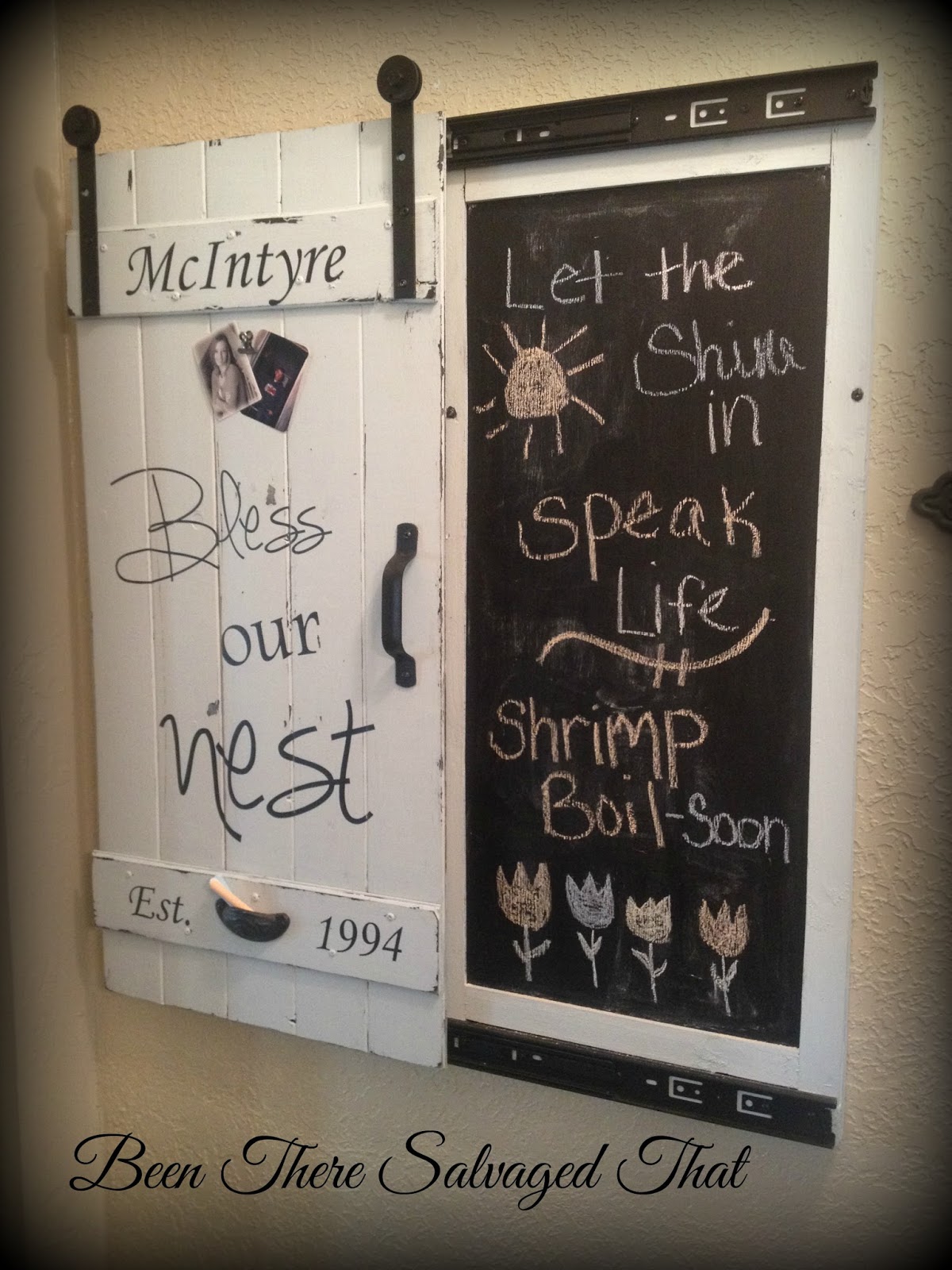 Been There Salvaged That Fun With My Sliding Barn Door Chalkboard...