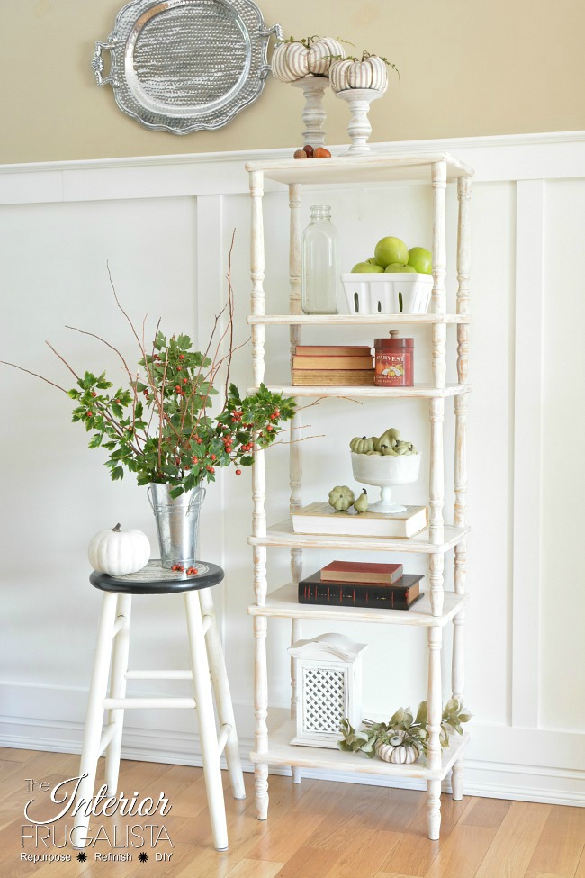 How To Turn Tiered Tables Into A Farmhouse Etagere Bookcase