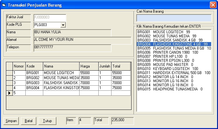 Gratis Aplikasi Penjualan Dengan VB 6.0 - Pintar VB 