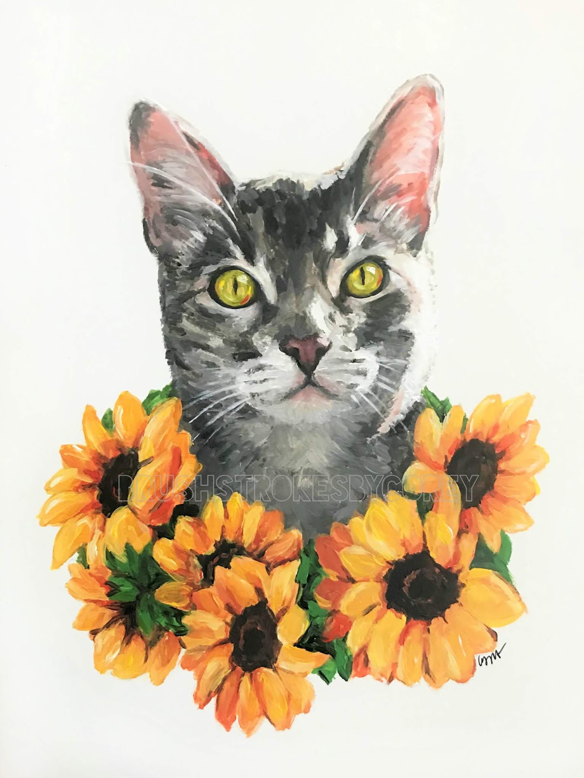 Brushstrokes By Corey Sunflower Kitty