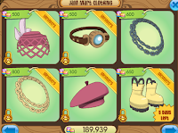 A screenshot showing items on clearance, in particular the galoshes.