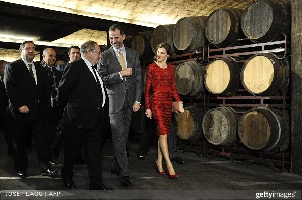 King Felipe of Sapain and Queen Letizia of Spain visits Freixenet Winery