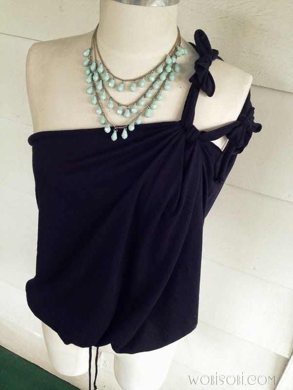 WobiSobi: One Shoulder, Double Tied, No Sew Tee Shirt: DIY.