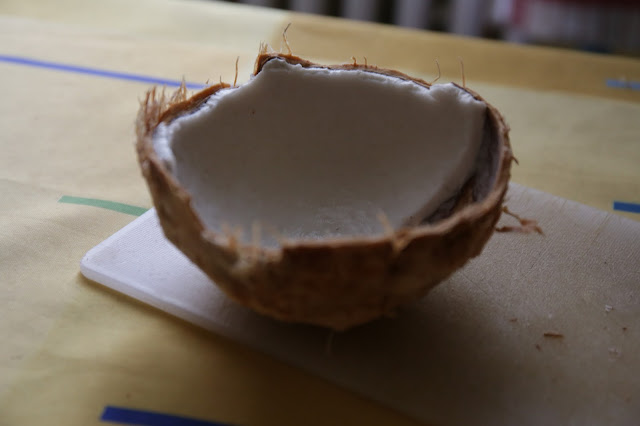 - open the coconut shell