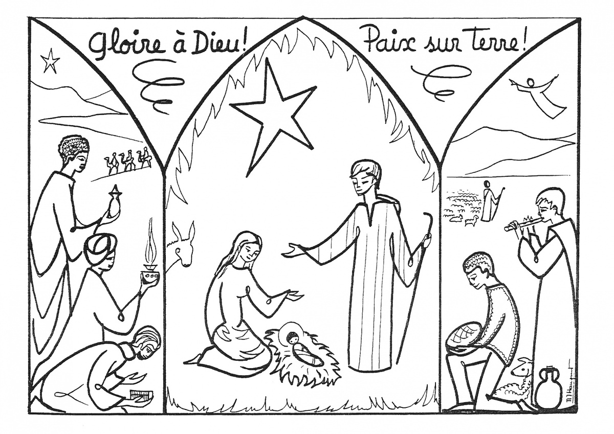 Bricolage de Noël : crèches en papier à colorier ou découper