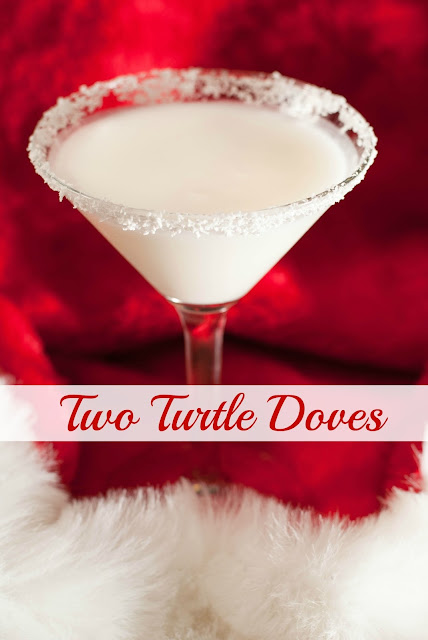 two turtle doves cocktail, christmas cocktail, vodka, coconut cream, half & half, white creme de cacao
