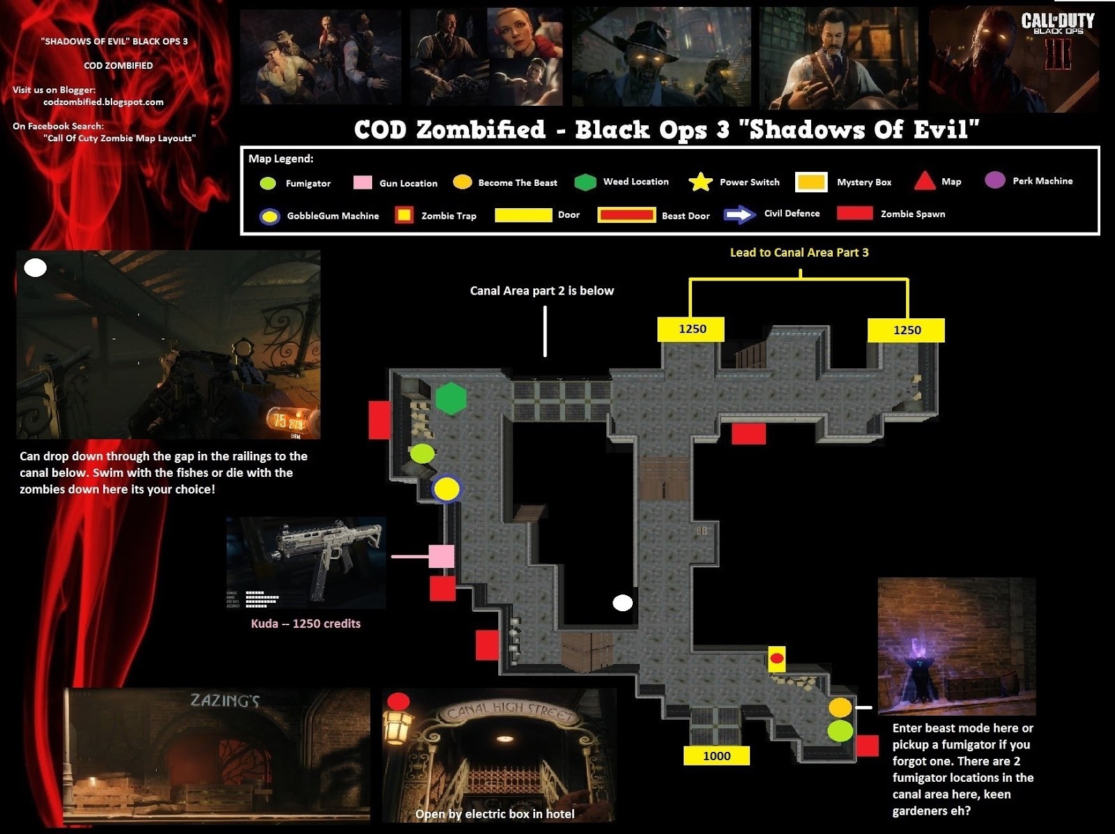 Shadows Of Evil Canal District Map Layout Part 1 - Call Of Duty Black Ops 3...