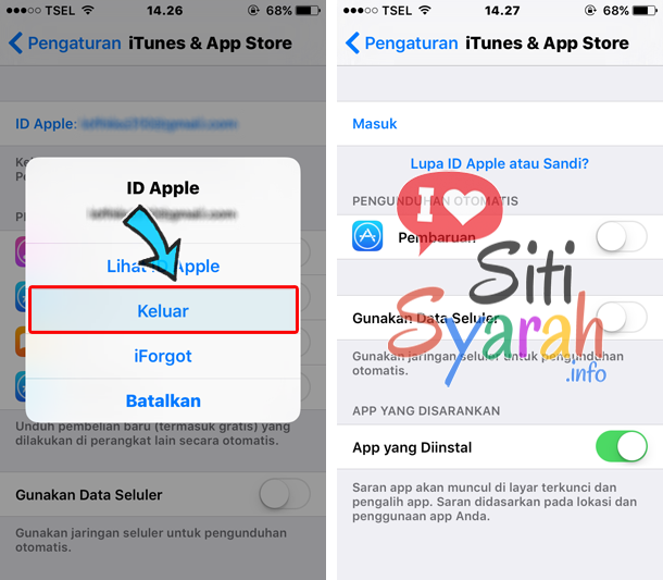 cara ganti apple id di iphone 5