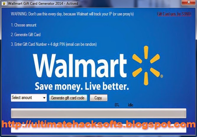 Ultimate Hack Softwares ! Walmart Gift Card Generator 2014