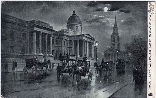 Vintage postcard of the National Gallery, London