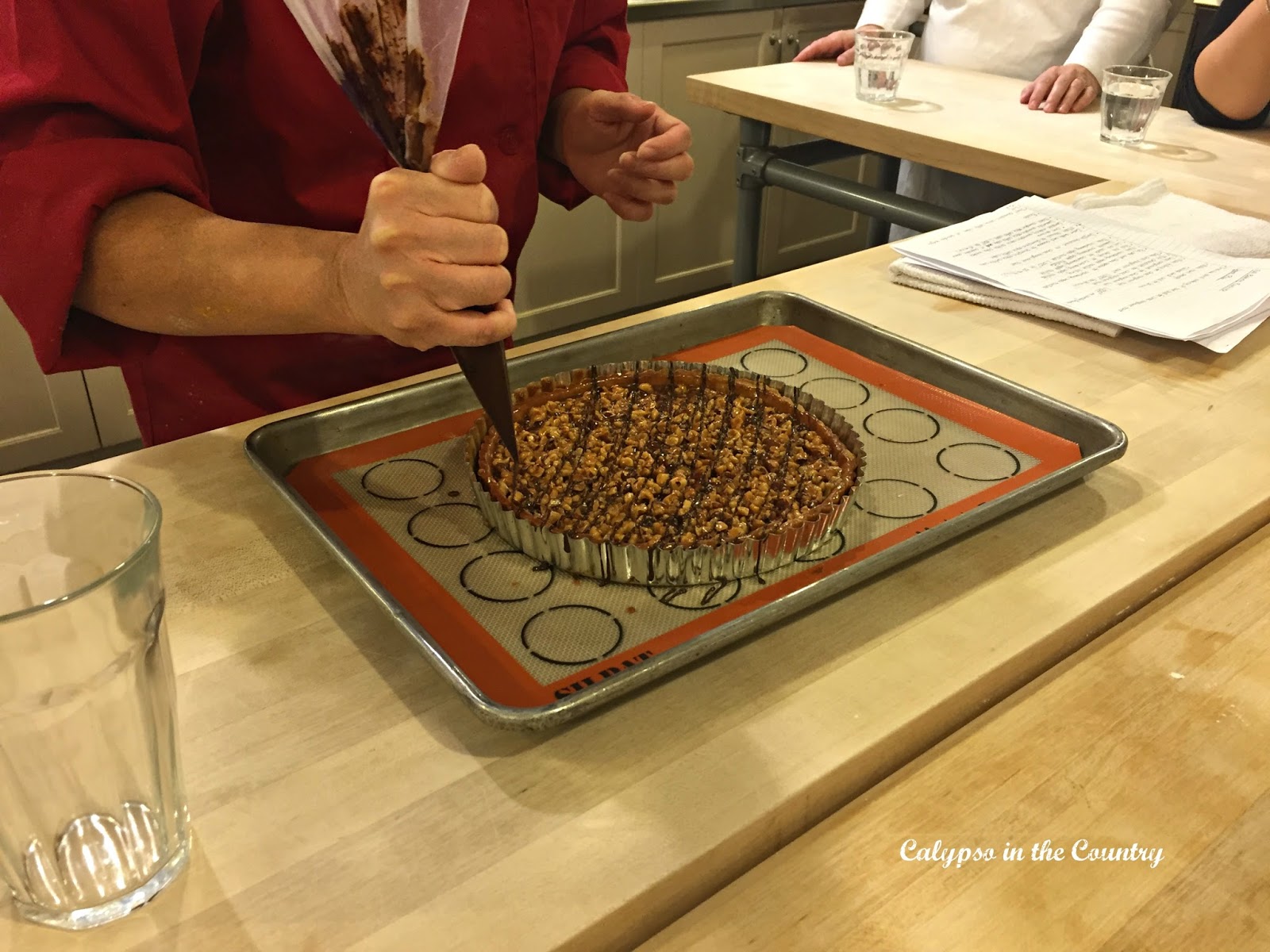 Chocolate Caramel Tart from a cooking class - creative Valentine gift idea