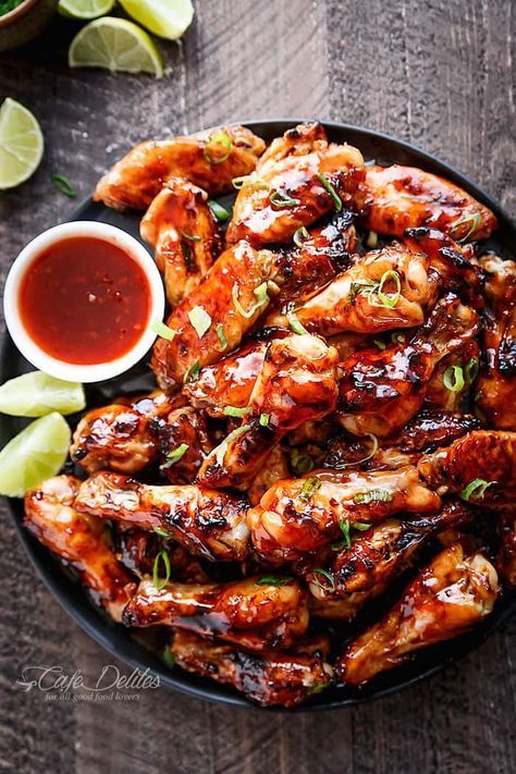 Sticky Thai Chicken Wings glazed with a sticky sauce infused with authentic Thai flavours you most probably already have on hand in the kitchen!