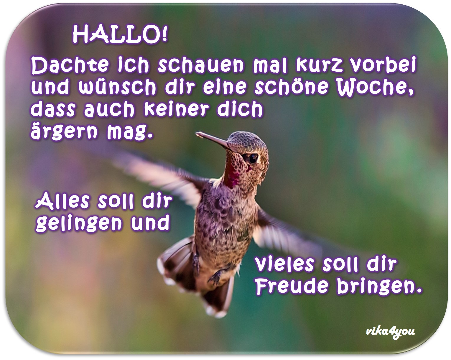 Hallo Wunsche Dir Eine Stressfreie Fantastische Woche