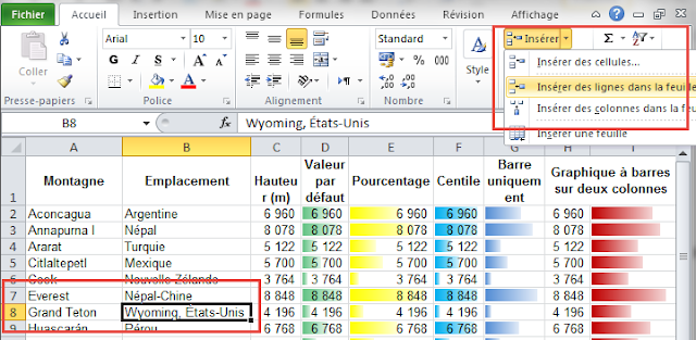 insérer ligne dans excel méthode 2