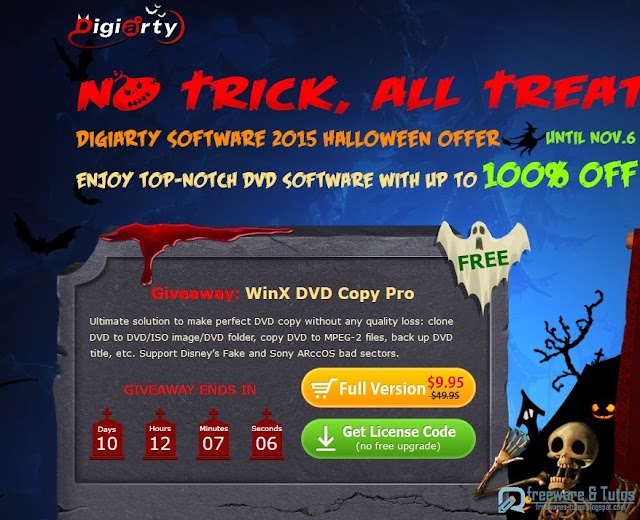 Offre promotionnelle : WinX DVD Copy Pro gratuit pour Halloween 2015 !
