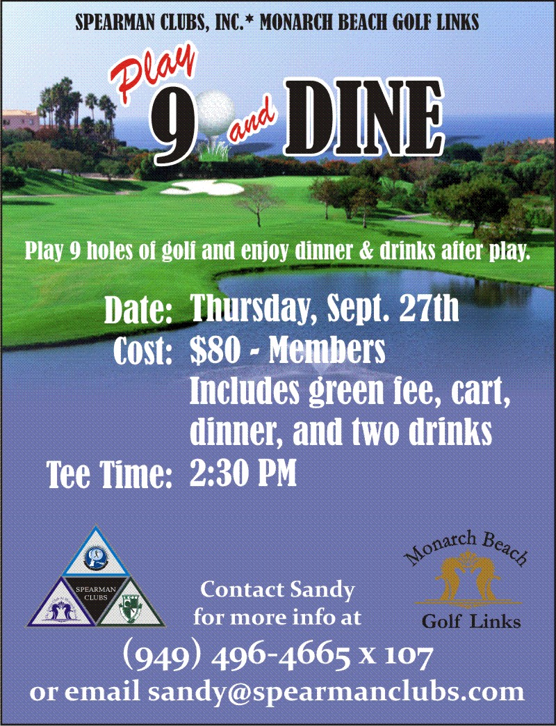 Laguna Niguel Racquet Club 9 and Dine Golf Event