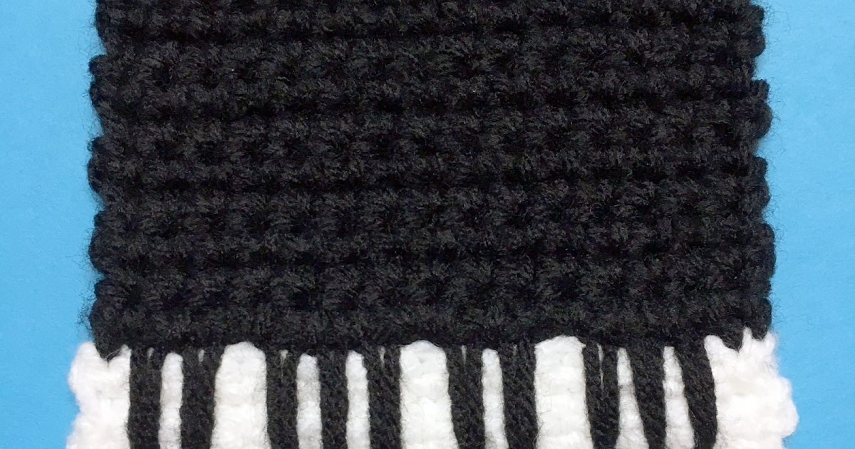 Penguin Crochet Crochet Piano Keys Mug Rug Square Coaster