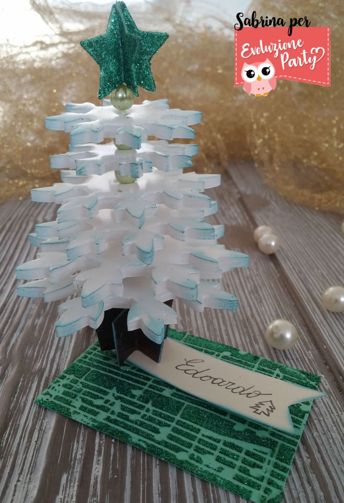Segnaposto Natalizi Big Shot.Evoluzioneparty Snowflake Christmas Tree