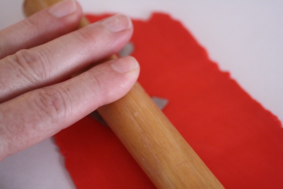 rolling out candy clay