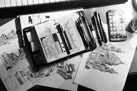 14-Array-of-drawings-and-Sketches-Ibragim-Mustanov-Traditional-and-Modern-Architecture-plus-Video-www-designstack-co