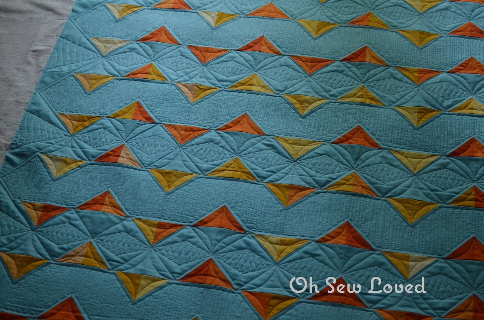 Oh Sew Loved Ann's Blue and Orange Quilt