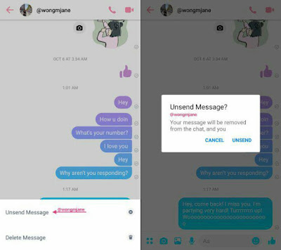 Messenger will support unsend feature