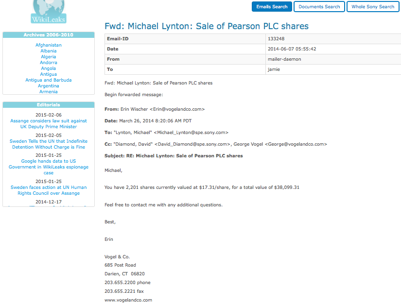 If the Lyntons are trying to sell off $38,099.31 of Pearson PLC  shares in March 2014, is that tantamount to insider trading, given their relationship with Deasy?