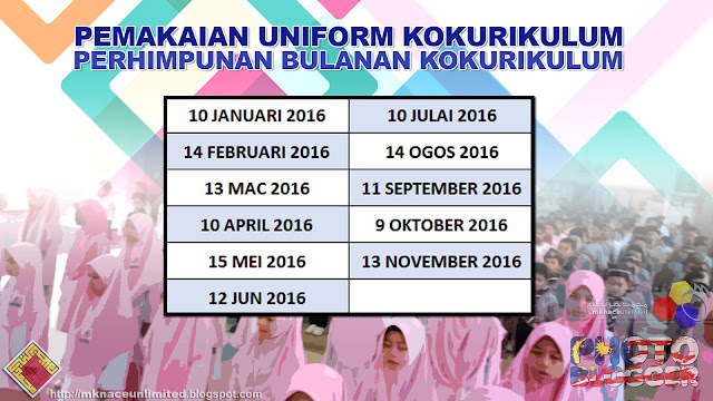 Makluman Pemakaian Uniform Kokurikulum 2016