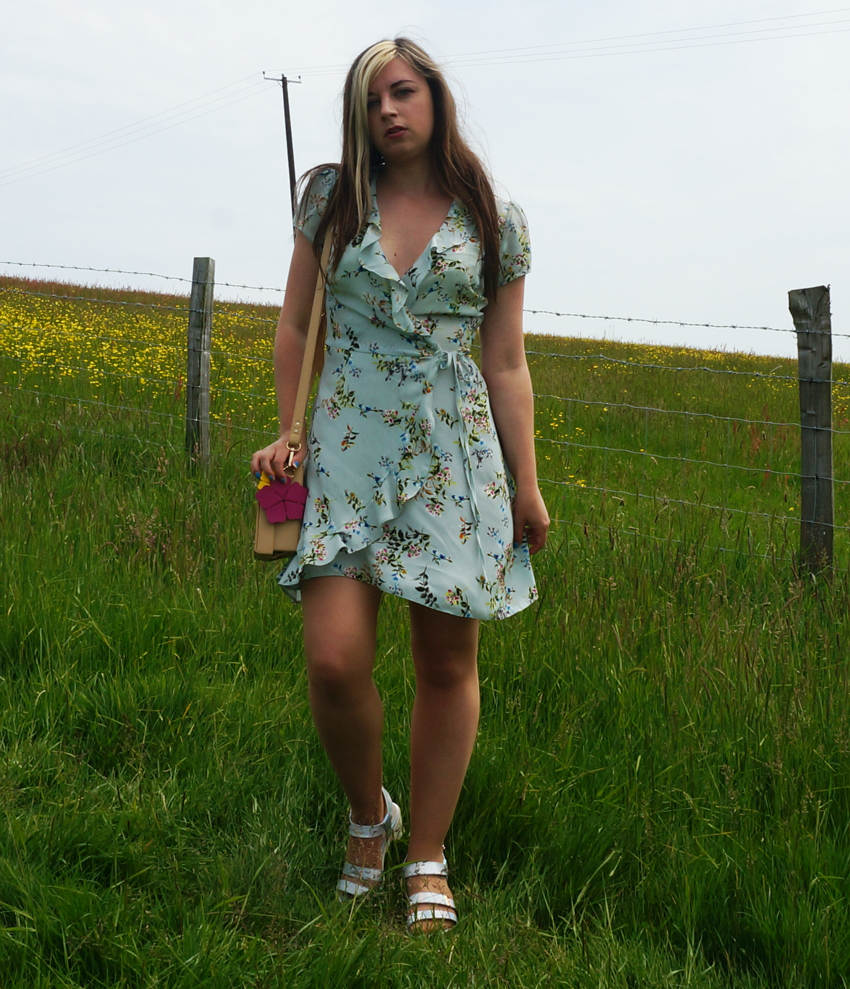 primark green wrap dress