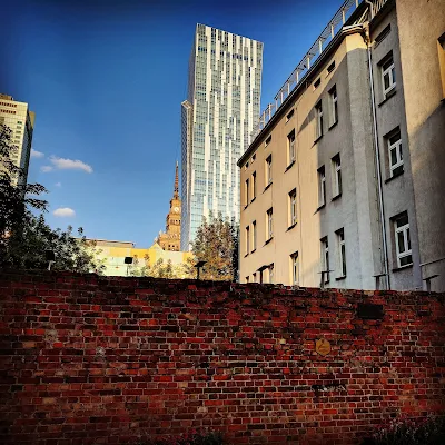 Remnant of the old Jewish Ghetto wall in Warsaw, Poland