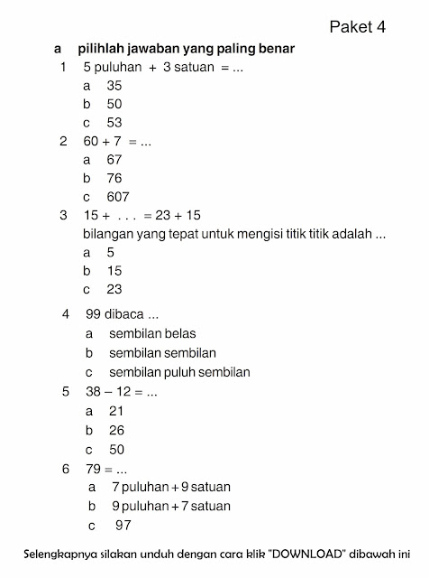 Download Soal UTS Genap Matematika Kelas  Download Soal UTS Genap Matematika Kelas 3  Rief Awa Blog : DownloadKumpulan Soal Ujian SD Terbaru