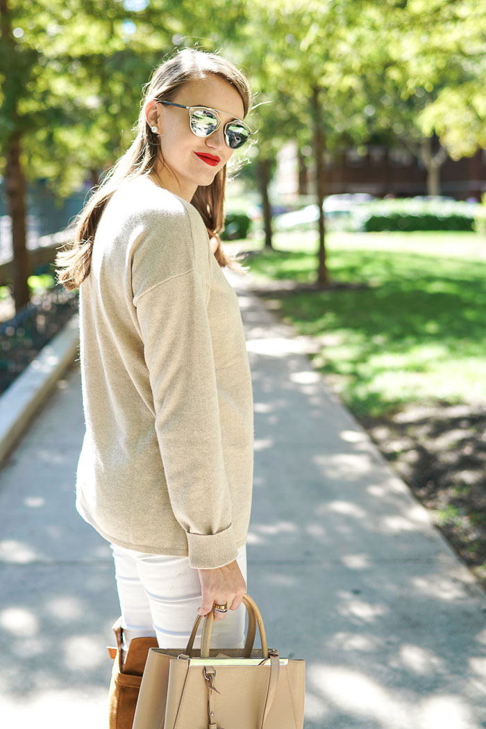 Krista Robertson, Covering the Bases, Travel Blog, NYC Blog, New York & Company, Preppy Blog, Fashion Blog, Travel, Fashion Blogger, NYC, What to wear-to-work, Work outfits, How to Dress for Work, Fall Outfits, Fall Style, Cashmere Sweater, White after Labor Day