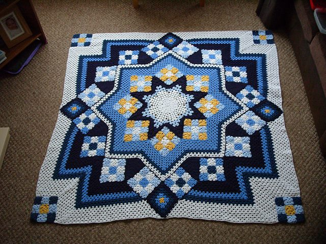 Blue Star Afghan Crochet Pattern Blue Star Afghan Crochet Pattern