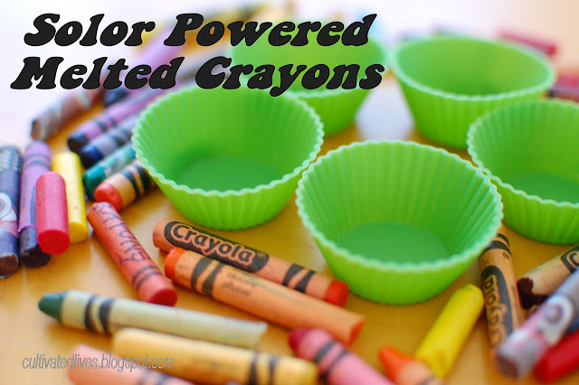 Harnesing the power of the sun to make new crayons!  If you can't beat the heat, utilize it. @CultivatedLives