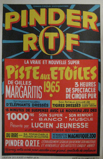 Pinder-O.R.T.F la vraie et bonne nouvelle super piste aux étoiles 1965 de Gilles Margaritis 3 heures se spectacle de cirque pur