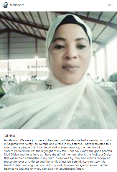 c Celebrities pay tribute to late actress, Moji Olaiya