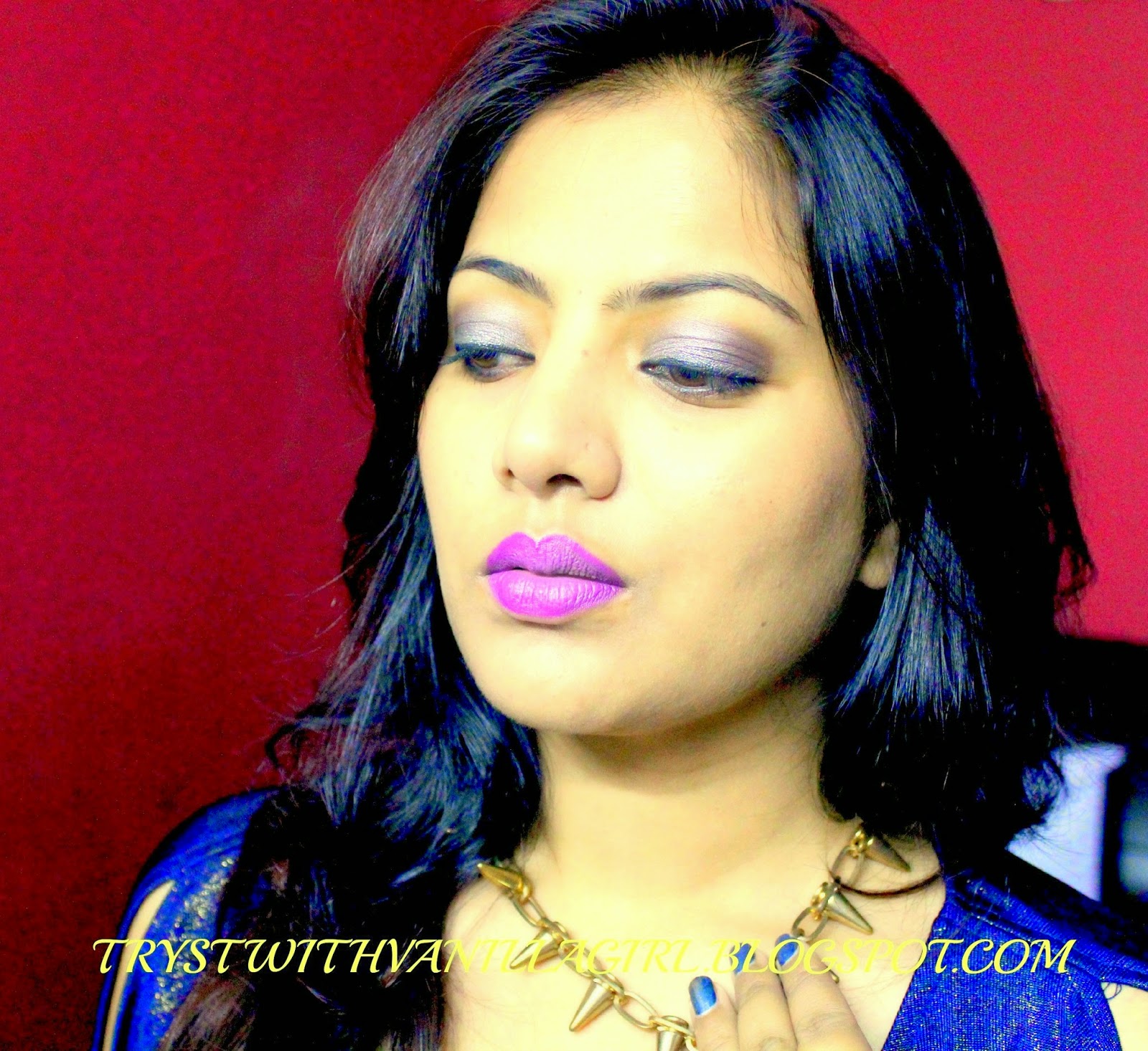 FOTD PURPLE LIPS USING MAC MATTE LIPSTICK HEROINE