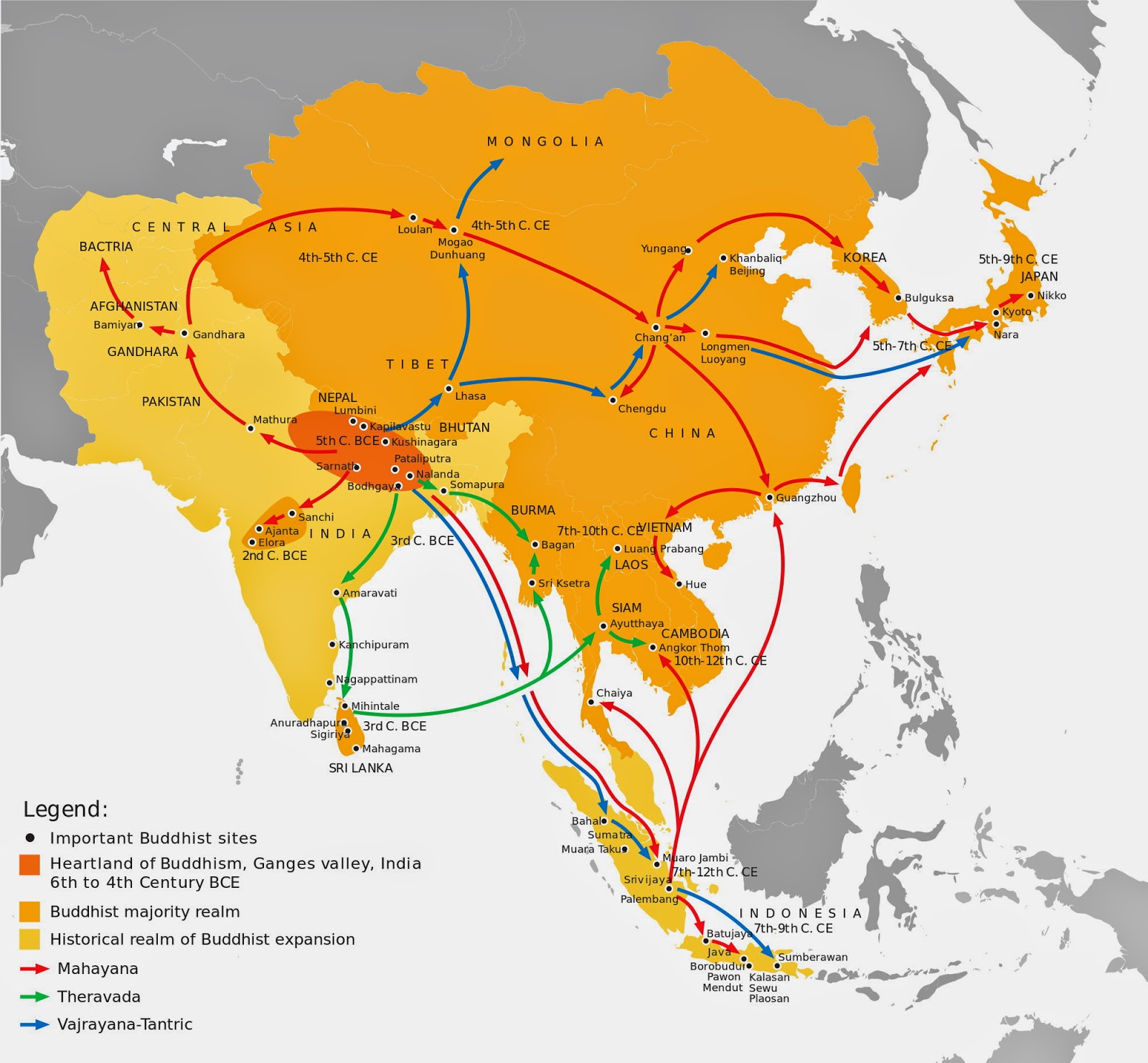 The Expansion Of Buddhism Vivid Maps