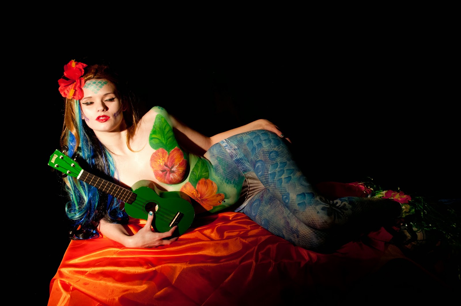 Hawaiian Mermaid Body Paint shoot.