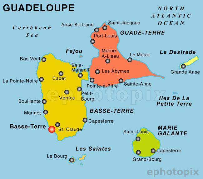 Guadeloupe Political Map 