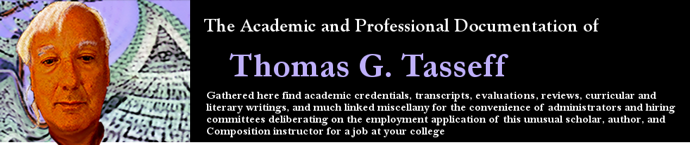 The Professional, Academic, and Personal Credentials of Thomas G. Tasseff
