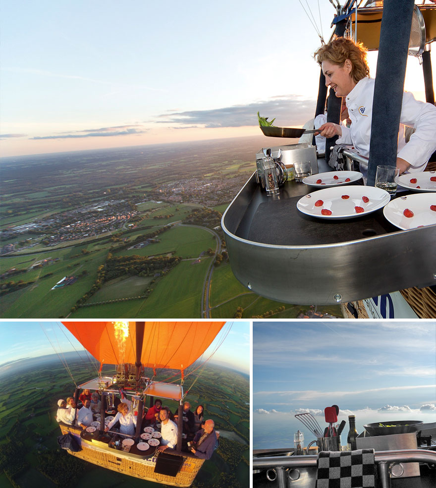 35 Of The World’s Most Amazing Restaurants To Eat In Before You Die - World's Only Hot Air Balloon Restaurant, Culiair, Netherlands