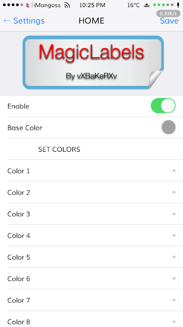 you can set the colors of your app and folder icon labels you like from the 8 different color sections