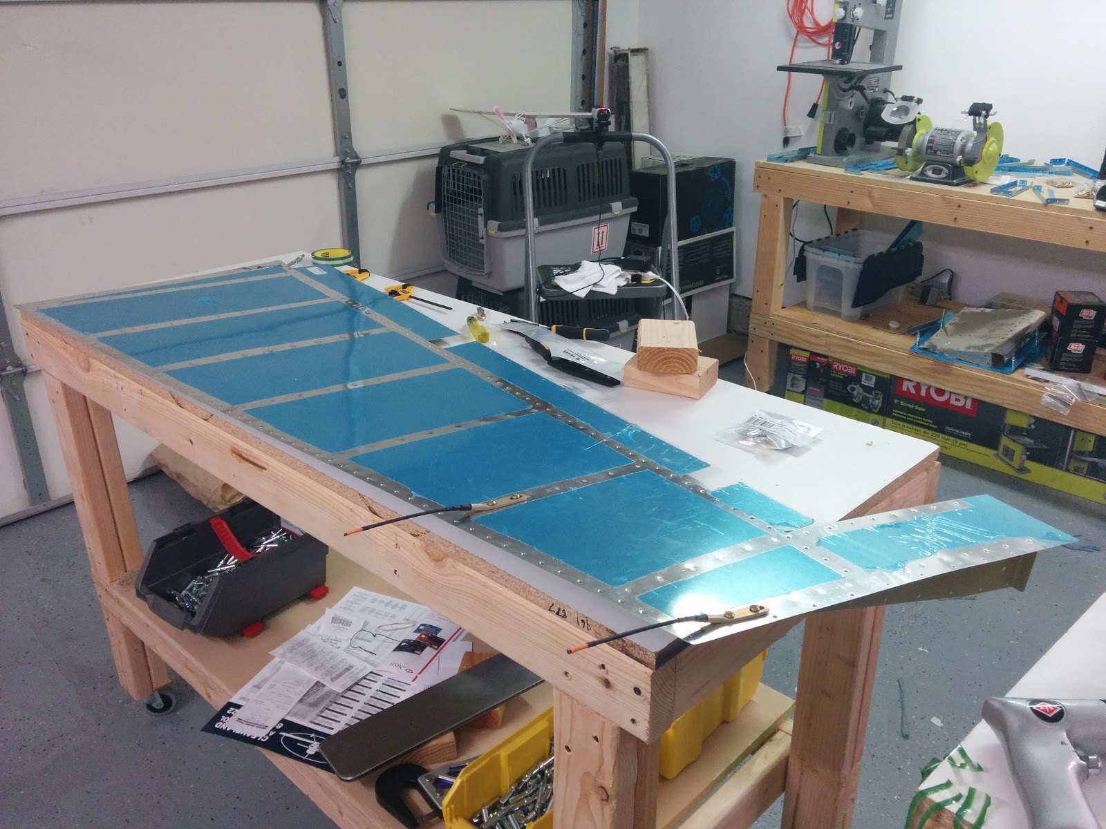 Damazio family's RV10 project Rudder skin riveting and static wick