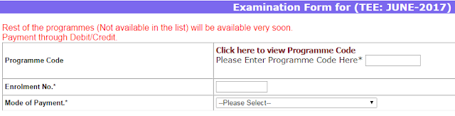 IGNOU Exam Form IGNOU Exam Form