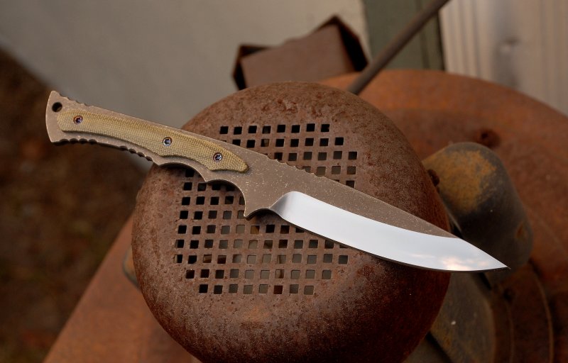 BLACKWOOD CUSTOM KNIVES Henchman Fixed Blade with Chisel Grind